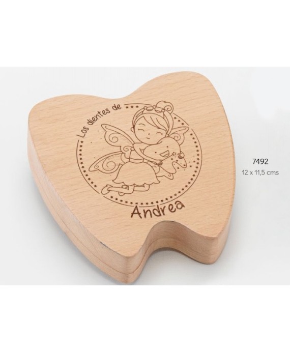Caja madera hada de los dientes personalizada