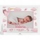 Portafotos metac. bebé rosa personalizado con foto impresa, nombre y fecha
