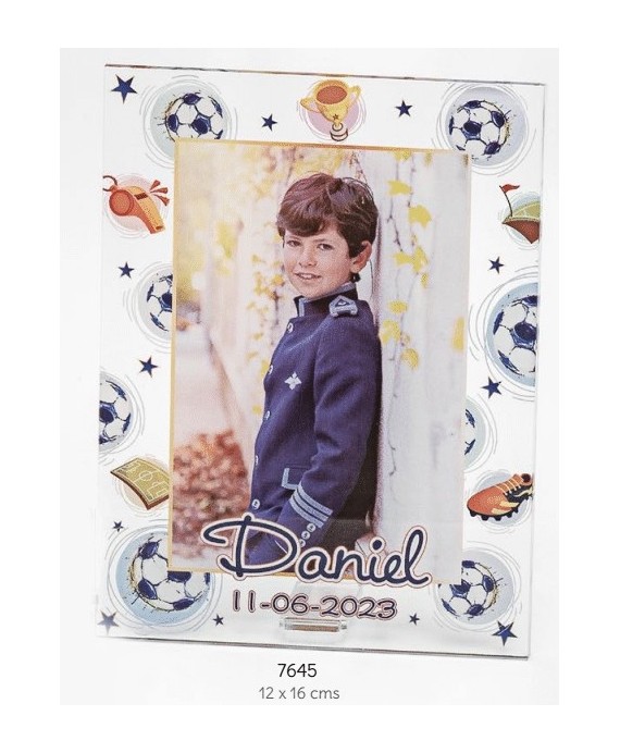 Portafotos met. fútbol personalizado