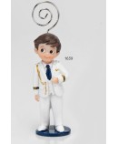 Niño Comunión Almirante Blanco Sujeta-Tarjetas