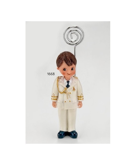Niño Comunión Almirante Casaca Blanca Sujeta-Tarjetas