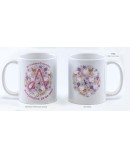Taza Inicial Rosa Personalizada c/Caja de Regalo