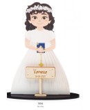 Niña Comunión Libro Deco Personalizada con Cartel de Madera