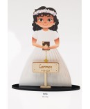 Niña Comunión Libro Deco Personalizada con Cartel de Madera