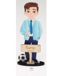 Niño Comunión Balón Deco Personalizado con Cartel de Madera