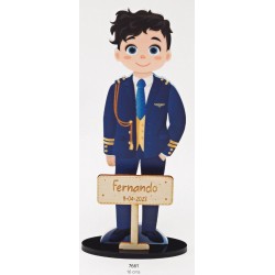 Niño comunión almirante azul deco personalizado con cartel de madera