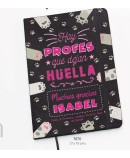 Libreta Profesor/a Negra Huella Personalizada