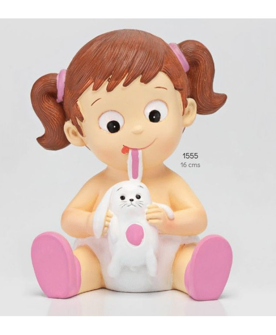 Hucha Bebé Niña Peluche Rosa