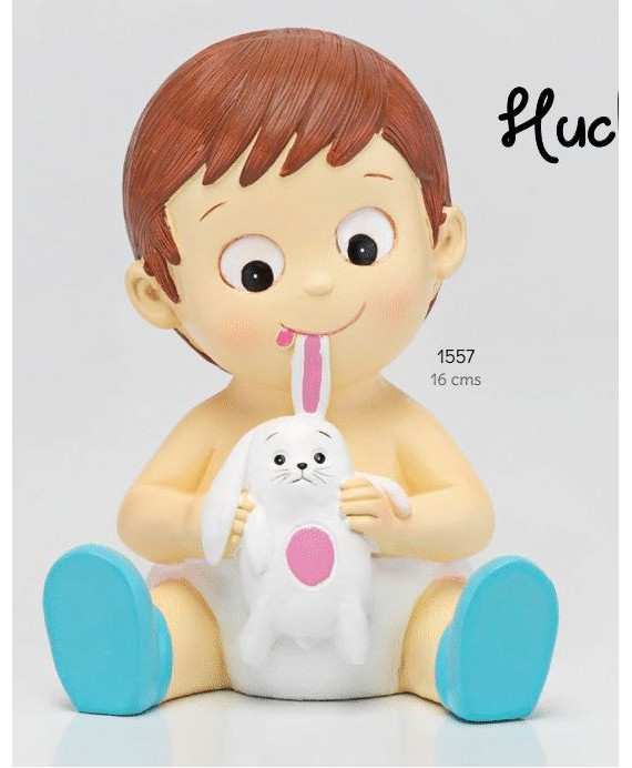 Hucha Bebé Niño Peluche Celeste