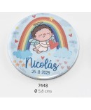 Chapa imán bebé ángel celeste personalizada