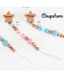 Chupetero rosa estrella personalizado