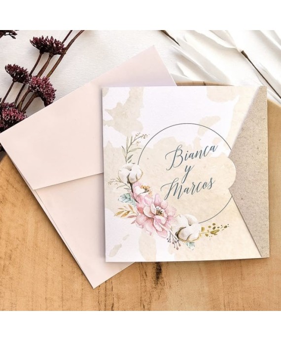 Invitacion de bodaaro floral