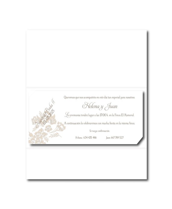 Invitacion de boda tribal flores