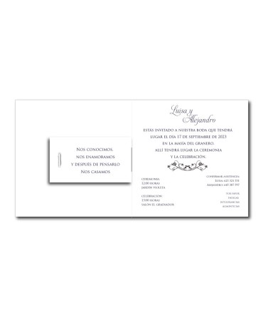 Invitacion de boda elegante azul