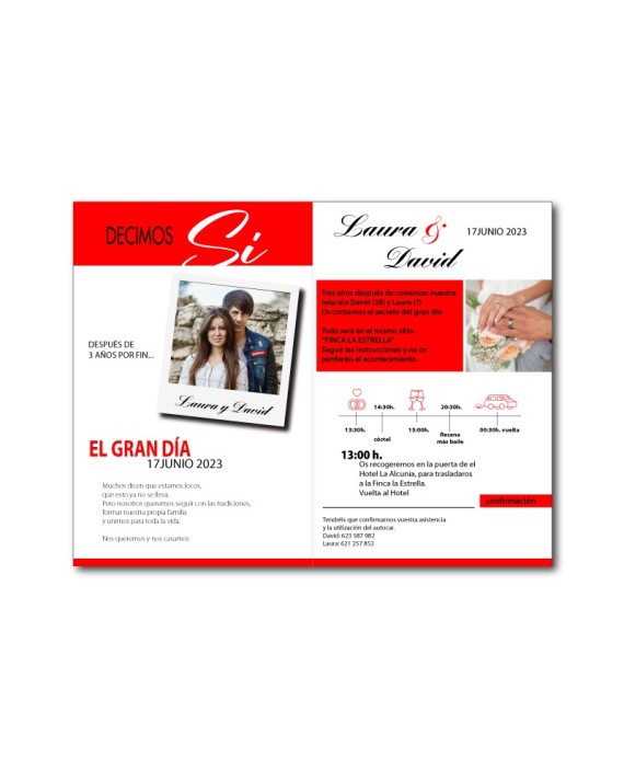 Invitacion de boda revista