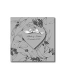 Invitacion de boda gris elegante