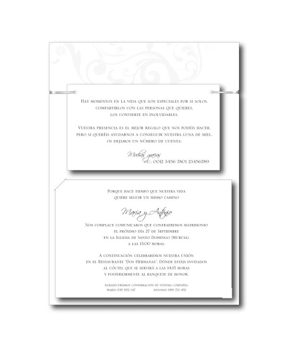 Invitacion de boda gris tribal