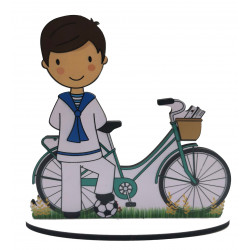 Figura pastel comunión bicicleta niño