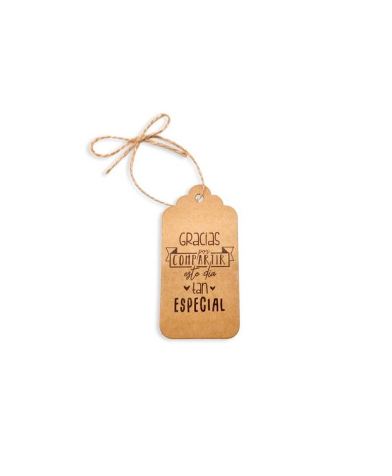 Lote de 20 tarjetas kraft con cuerda agradecimiento