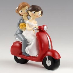 Figura pastel novias CHICAS Pop & Fun en moto