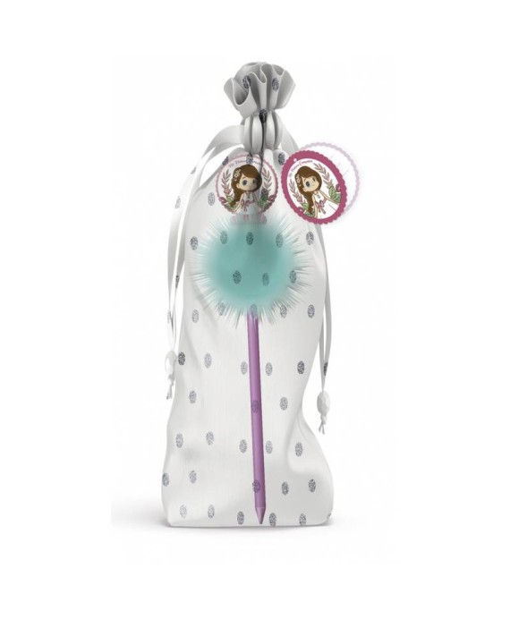 Bolígrafo con pompom comunión en bolsita
