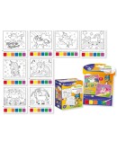 Libro para colorear acuarelas y pincel