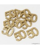 Decoración 50 aniversario en purpurina oro