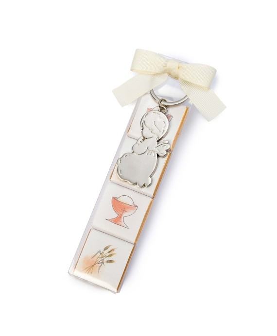 Estuche con llavero Angel y 4 napolitanas