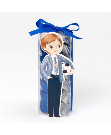 Estuche 12 bombones Comunión niño pelota fútbol