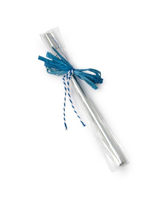 Rotulador simply plateado adornado lazo azul min 10