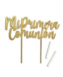 Cake topper madera Mi Primera Comunión 18x16x0,5cm.