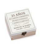 Caja madera 25 aniversario personalizada