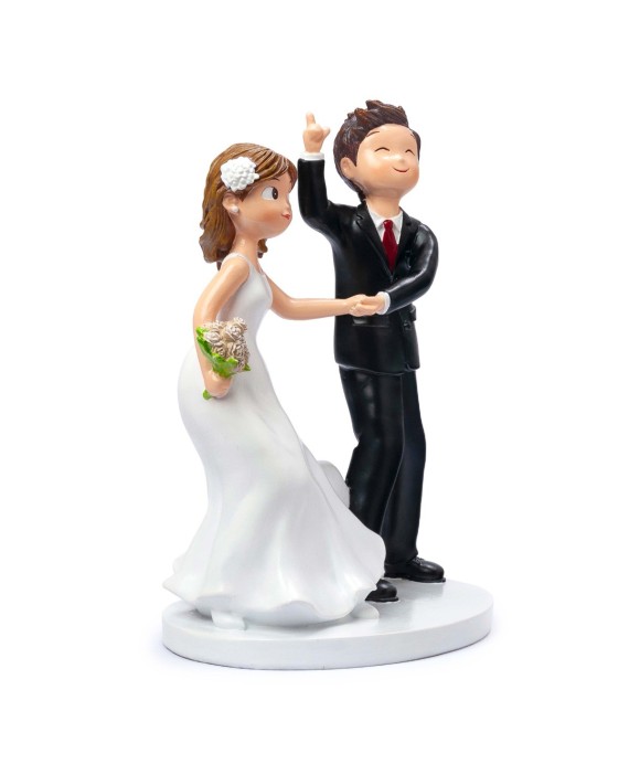 Figura pastel Boda novios juerga