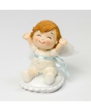 Figura bebé Pop &Fun cojín lazo azul 3 peladillas