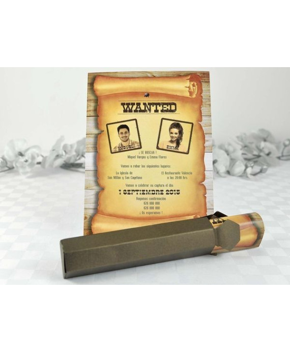 Invitación de boda novios wanted