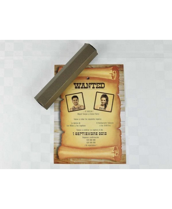 Invitación de boda novios wanted