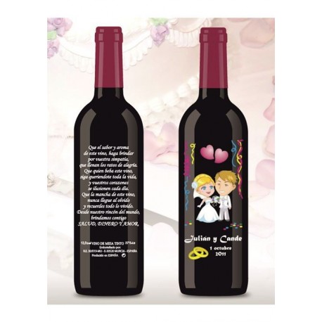 Botella de Vino personalizada Boda