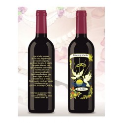 Botella de Vino personalizada Boda Amor eterno