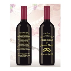 Botella de Vino personalizada Boda Enlace Matrimonial
