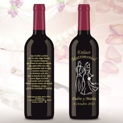Botella de Vino personalizada Boda Elegante