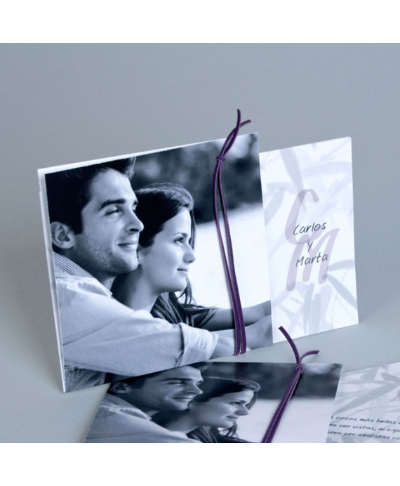 Invitación de boda novios foto