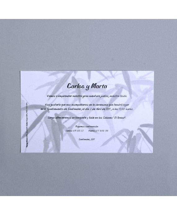 Invitación de boda novios foto