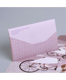 Invitación de boda novios bici morada