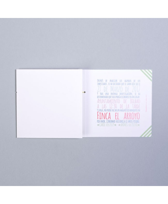 Invitación de boda tendedero nombres