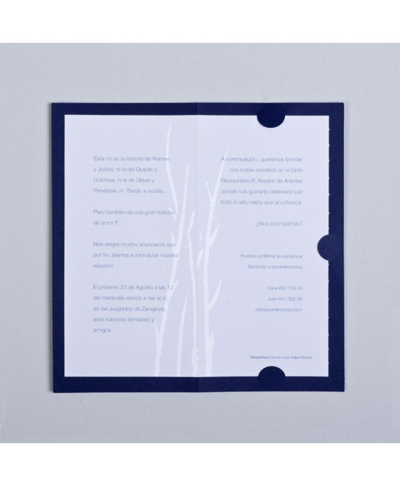 Invitación de boda Ginza pita oscura