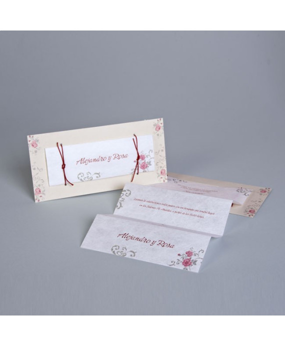 Invitación de boda Ginza rosas claras