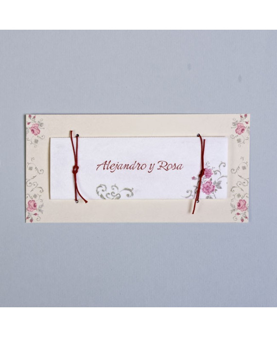 Invitación de boda Ginza rosas claras