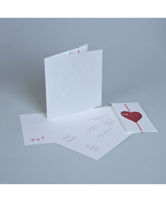 Invitación de boda corazon rojo