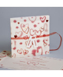 Invitación de boda corazones rojos
