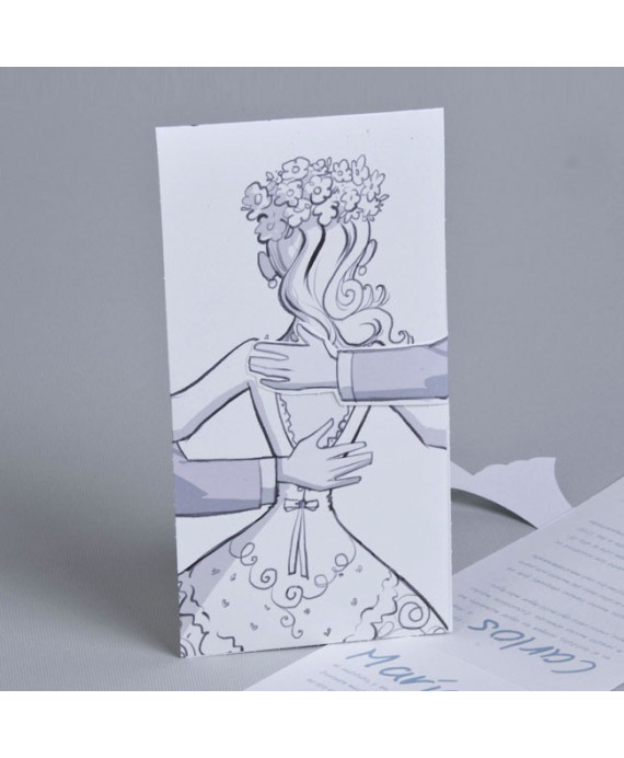 Invitación de boda novia y novio